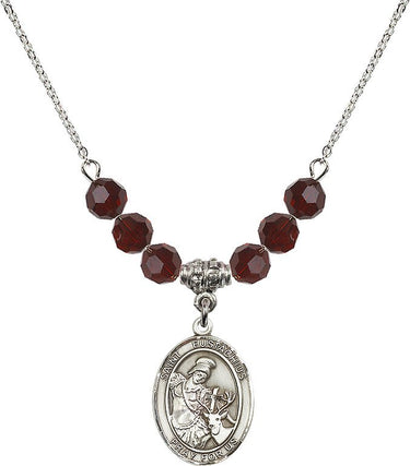 Collar de San Eustaquio con piedra natal | 3/4 pulgada | Cuentas de 6 mm