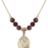 Saint Paula Birthstone Necklace | 3/4 inch | 6mm Beads  Garnet 14kt Gold Filled