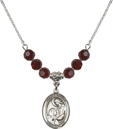 Collar de la piedra natal de Santa Paula | 1.9 cm | Cuentas de 6 mm