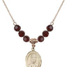 Saint Josephine Bakhita Birthstone Necklace | 3/4 inch | 6mm Beads  Garnet 14kt Gold Filled