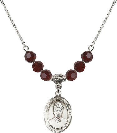 Collar de piedra natal de Santa Josefina Bakhita | 1,9 cm | Cuentas de 6 mm