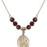 Saint Polycarp of Smyrna Birthstone Necklace | 3/4 inch | 6mm Beads  Garnet 14kt Gold Filled