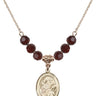 Saint Fina Birthstone Necklace | 3/4 inch | 6mm Beads  Garnet 14kt Gold Filled