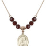 Saint Frances of Rome Birthstone Necklace | 3/4 inch | 6mm Beads  Garnet 14kt Gold Filled