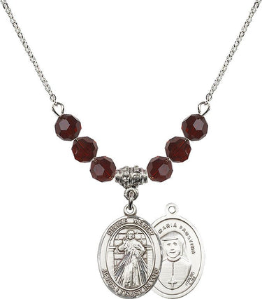 Beads Divine Mercy Birthstone Necklace | 3/4 inch | 6mm Beads