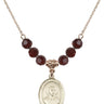 Saint John Berchmans Birthstone Necklace | 3/4 inch | 6mm Beads  Garnet 14kt Gold Filled