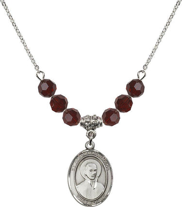 Collar con piedra natal de San Juan Berchmans | 1.9 cm | Cuentas de 6 mm
