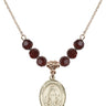 Saint Juliana of Cumae Birthstone Necklace | 3/4 inch | 6mm Beads  Garnet 14kt Gold Filled