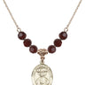 Saint Andrew Kim Taegon Birthstone Necklace | 3/4 inch | 6mm Beads  Garnet 14kt Gold Filled