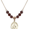 Saint Simon the Apostle Birthstone Necklace | 3/4 inch | 6mm Beads  Garnet 14kt Gold Filled