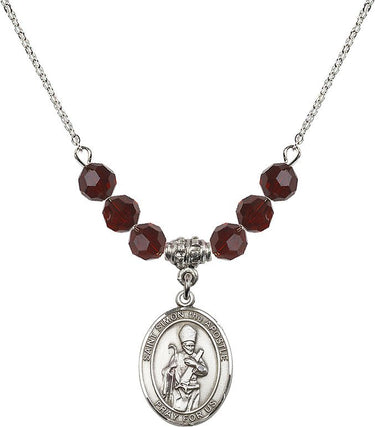 Collar con la piedra natal de San Simón Apóstol | 1,9 cm | Cuentas de 6 mm