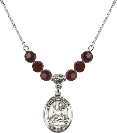 Collar con piedra natal de San Honorato de Amiens | 1,9 cm | Cuentas de 6 mm