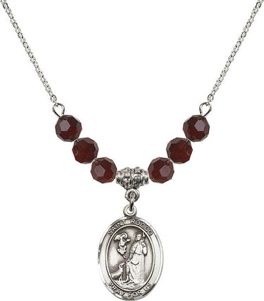 Collar de piedra natal de San Roque | 1.9 cm | Cuentas de 6 mm