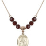 Saint Marina Birthstone Necklace | 3/4 inch | 6mm Beads  Garnet 14kt Gold Filled