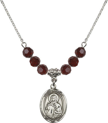 Saint Marina Birthstone Necklace | 3/4 inch | 6mm Beads