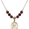 Saint Aidan of Lindesfarne Birthstone Necklace | 3/4 inch | 6mm Beads  Garnet 14kt Gold Filled