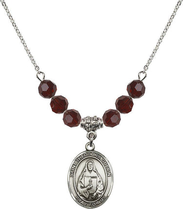 Saint Theodora Birthstone Necklace | 3/4 inch | 6mm Beads