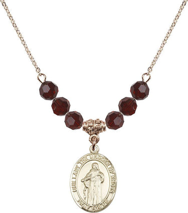 Our Lady the Undoer of Knots Birthstone Necklace | 3/4 inch