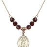 Saint Ivo of Kermartin Birthstone Necklace | 3/4 inch | 6mm Beads  Garnet 14kt Gold Filled
