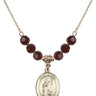 Saint Drogo Birthstone Necklace | 3/4 inch | 6mm Beads  Garnet 14kt Gold Filled
