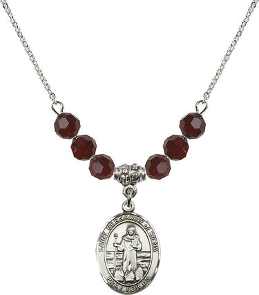 Saint Bernadine of Sienna Birthstone Necklace | 3/4 inch
