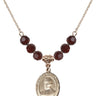 Blessed Miguel Pro Birthstone Necklace | 3/4 inch | 6mm Beads  Garnet 14kt Gold Filled
