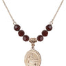 Blessed Emilee Doultremont Birthstone Necklace | 3/4 inch | 6mm Beads  Garnet 14kt Gold Filled