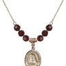 Saint Pauline Visintainer Birthstone Necklace | 3/4 inch | 6mm Beads  Garnet 14kt Gold Filled