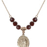 Saint Jacob of Nisibis Birthstone Necklace | 3/4 inch | 6mm Beads  Garnet 14kt Gold Filled