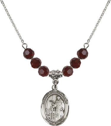 Saint Jacob of Nisibis Birthstone Necklace | 3/4 inch