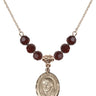 Saint Peter Canisius Birthstone Necklace | 3/4 inch | 6mm Beads  Garnet 14kt Gold Filled