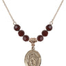 Saint Paul the Hermit Birthstone Necklace | 3/4 inch | 6mm Beads  Garnet 14kt Gold Filled