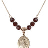 Saint Daria Birthstone Necklace | 3/4 inch | 6mm Beads  Garnet 14kt Gold Filled