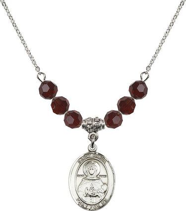 Saint Daria Birthstone Necklace | 3/4 inch | 6mm Beads