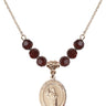Saint Columbkille Birthstone Necklace | 3/4 inch | 6mm Beads  Garnet 14kt Gold Filled