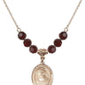 Saint Daniel Comboni Birthstone Necklace | 3/4 inch | 6mm Beads  Garnet 14kt Gold Filled