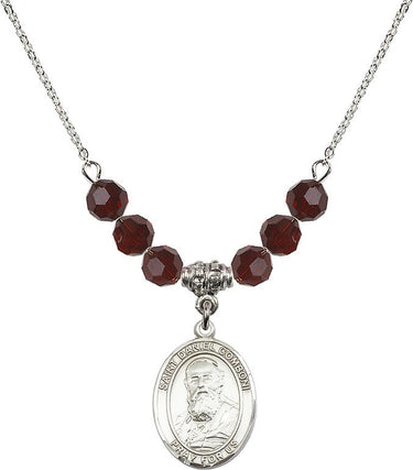 Saint Daniel Comboni Birthstone Necklace | 3/4 inch | 6mm Beads