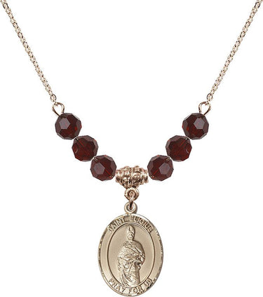 Saint Eligius of Noyon Birthstone Necklace | 3/4 inch | 6mm Beads