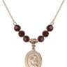 Blessed Herman the Cripple Birthstone Necklace | 3/4 inch | 6mm Beads  Garnet 14kt Gold Filled