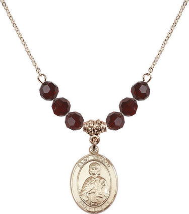 Saint Gerald Birthstone Necklace | 3/4 inch | 6mm Beads
