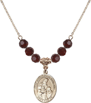 Saint Margaret of Scotland Birthstone Necklace | 3/4 inch