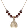 Saint Jeanne Jugan Birthstone Necklace | 3/4 inch | 6mm Beads  Garnet 14kt Gold Filled