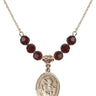 Saints Peter & Paul Birthstone Necklace | 3/4 inch | 6mm Beads  Garnet 14kt Gold Filled