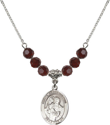 Saints Peter & Paul Birthstone Necklace | 3/4 inch | 6mm Beads