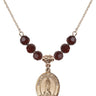 Our Lady of Kibeho Birthstone Necklace | 3/4 inch | 6mm Beads  Garnet 14kt Gold Filled