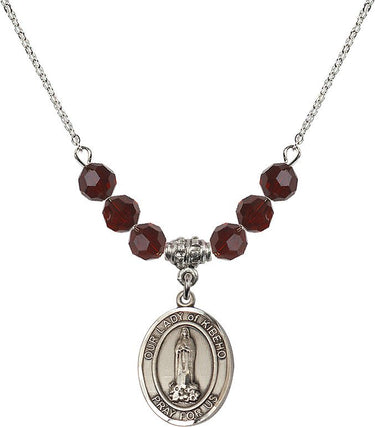 Our Lady of Kibeho Birthstone Necklace | 3/4 inch | 6mm Beads