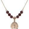 Saint Maron Birthstone Necklace | 3/4 inch | 6mm Beads  Garnet 14kt Gold Filled