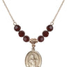 Saint Dismas Birthstone Necklace | 3/4 inch | 6mm Beads  Garnet 14kt Gold Filled