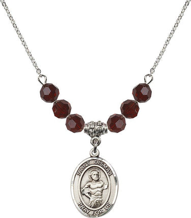 Saint Dismas Birthstone Necklace | 3/4 inch | 6mm Beads