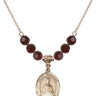 Saint Winifred of Wales Birthstone Necklace | 3/4 inch | 6mm Beads  Garnet 14kt Gold Filled